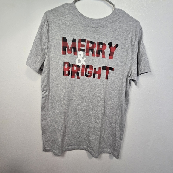 Grey Christmas Themed Tshirt. Men's Size M, Wondershop Brand. Used. - Picture 1 of 2